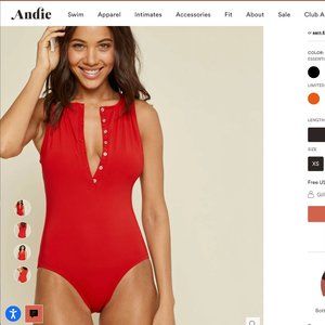Andie Malibu swimsuit in XS cherry red
